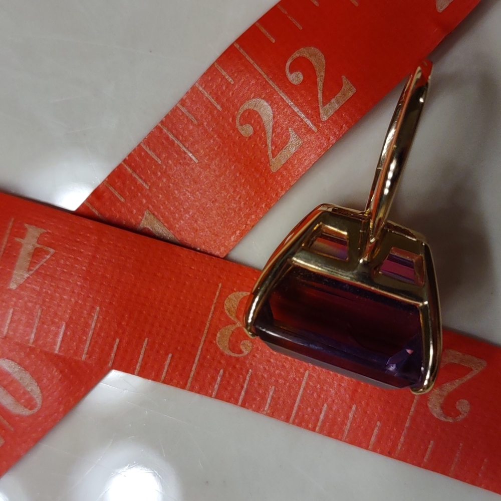 Ametrine ring 14kt yellow gold Large Statement Ring - Picture 11 of 17